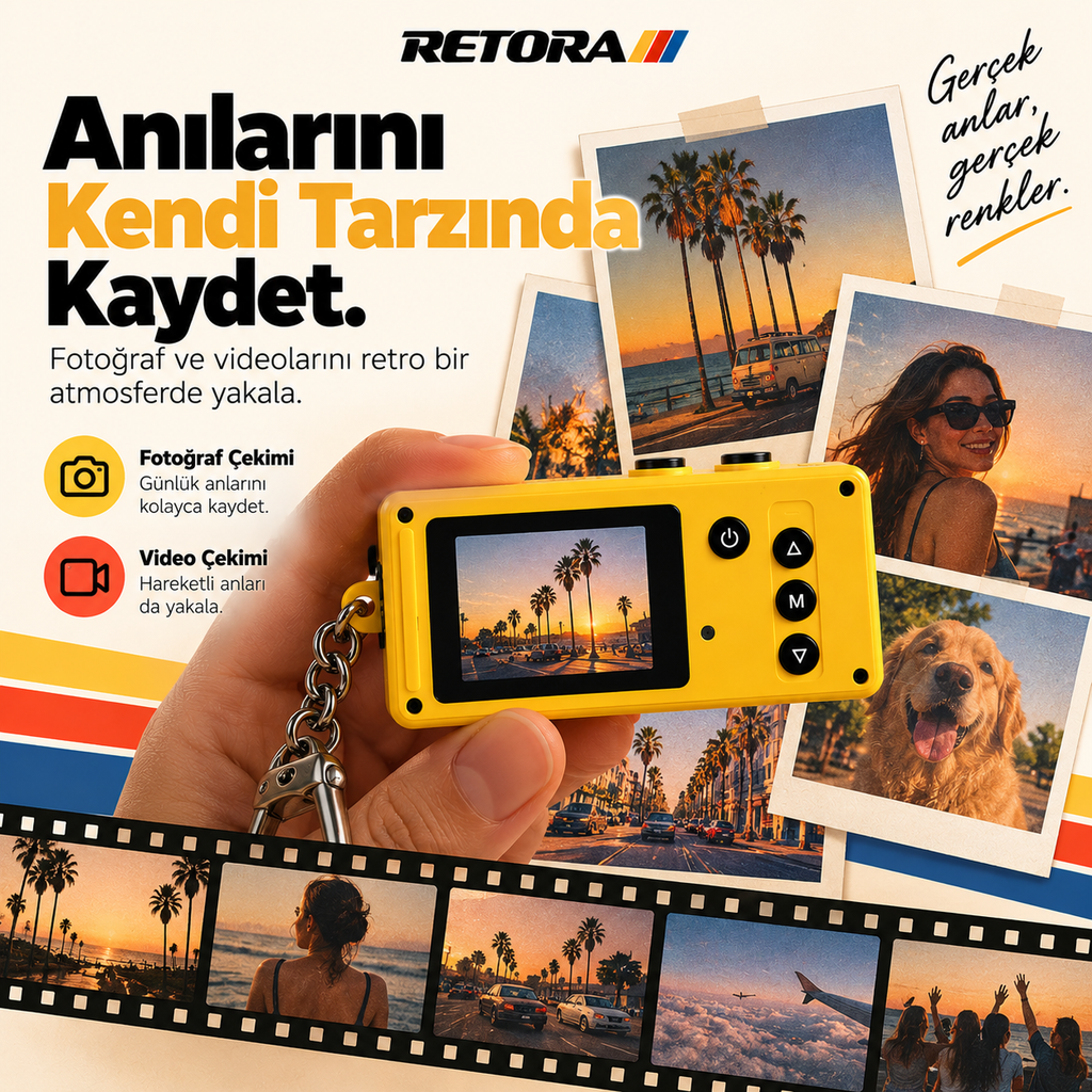 RETORA 1984 Mini Anahtarlık Kamera