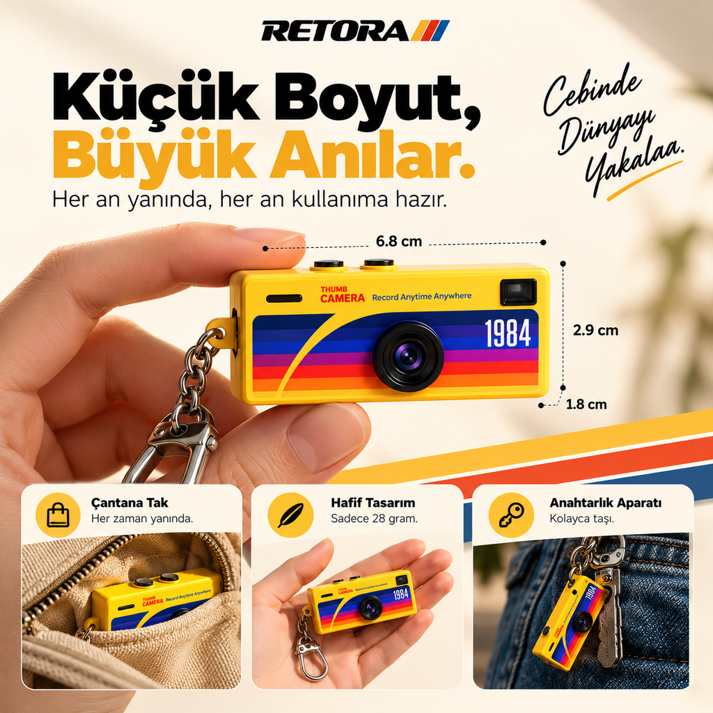 RETORA 1984 Mini Anahtarlık Kamera