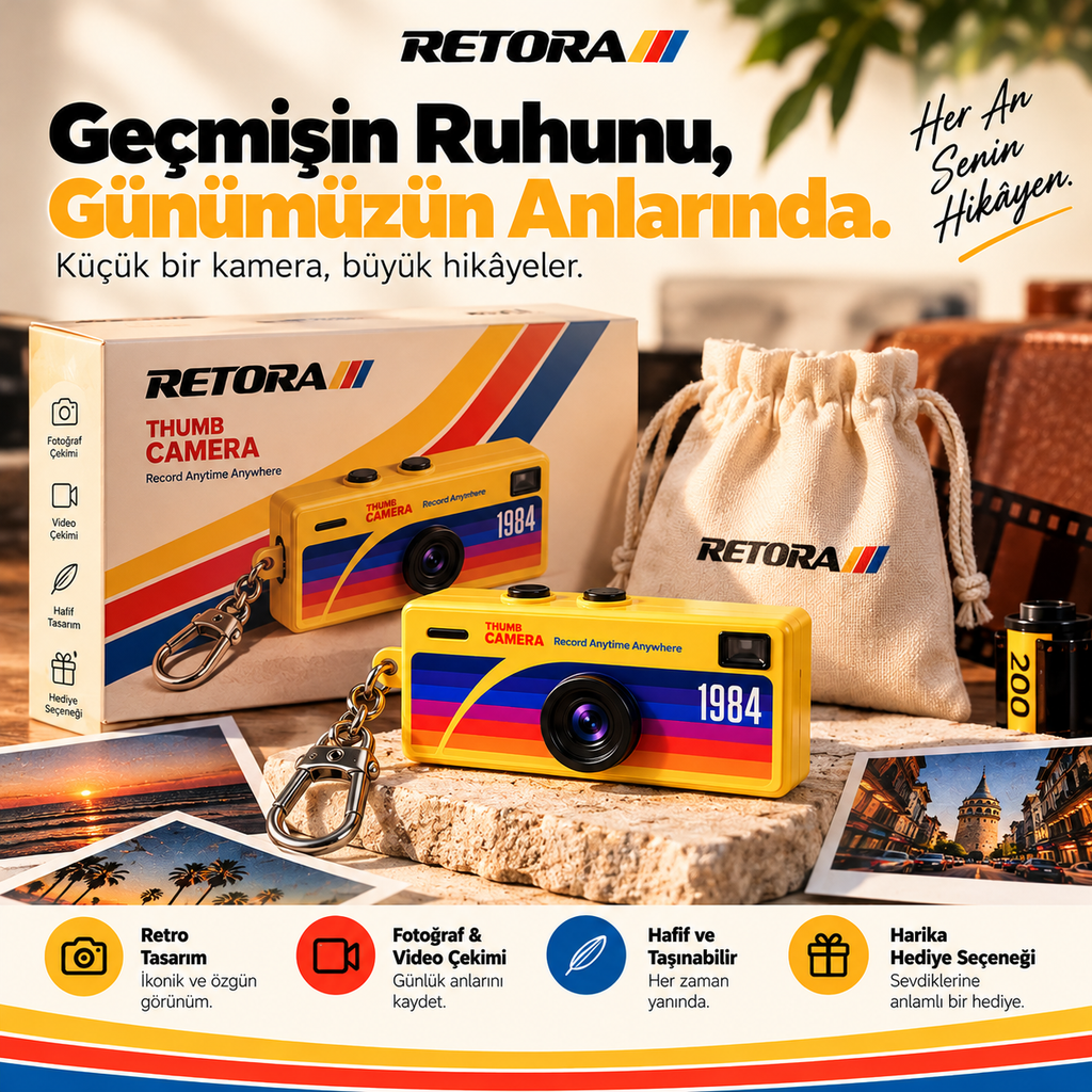RETORA 1984 Mini Anahtarlık Kamera